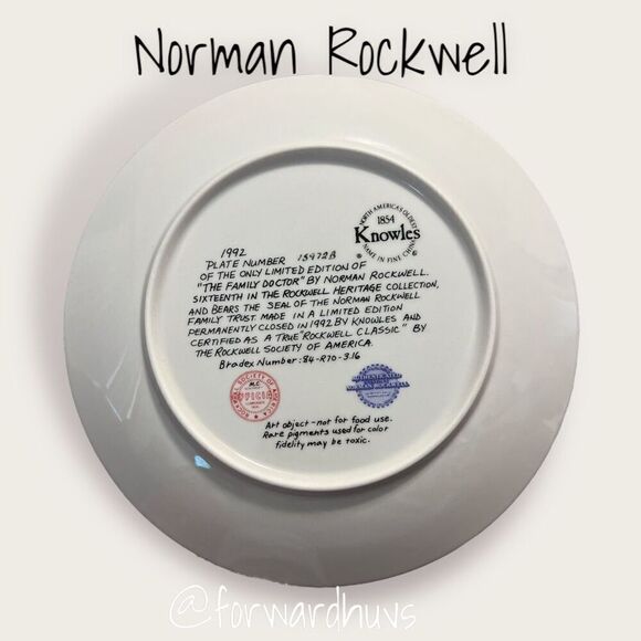 Norman Rockwell Heritage Collection Limited Edition Plate “The Family Doctor” - Picture 3 of 7